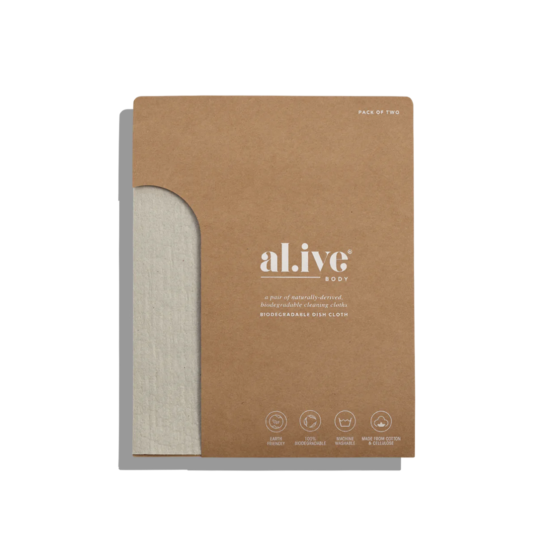 Alive Biodegradable Dish Cloth Set Of 2