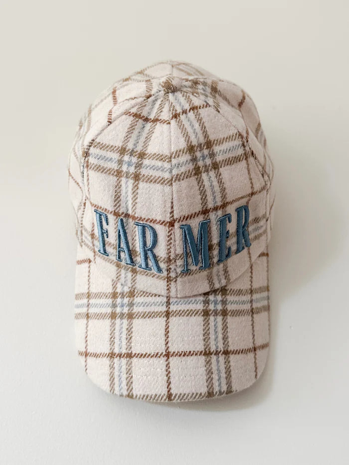 Neutral Plaid Cap