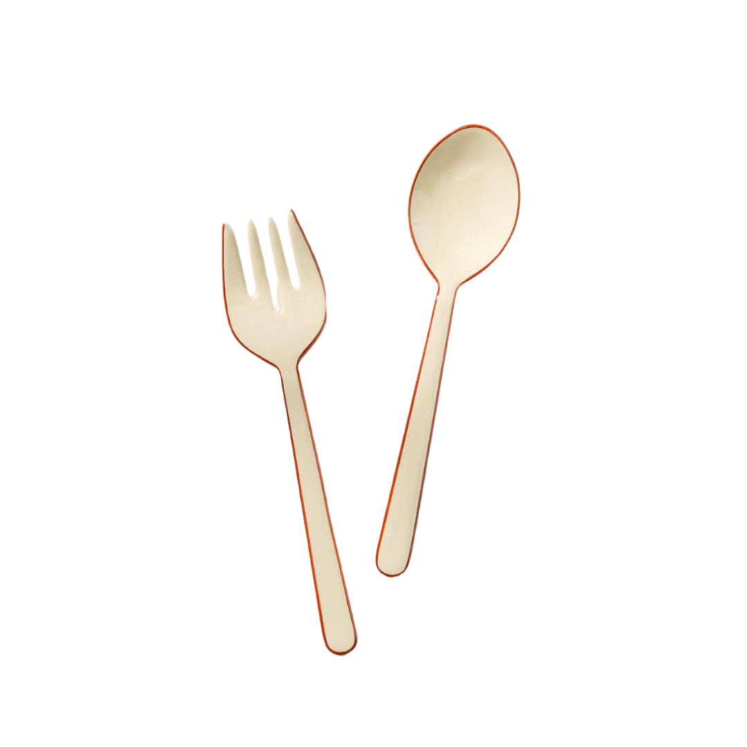 Alder Enamel Salad Servers