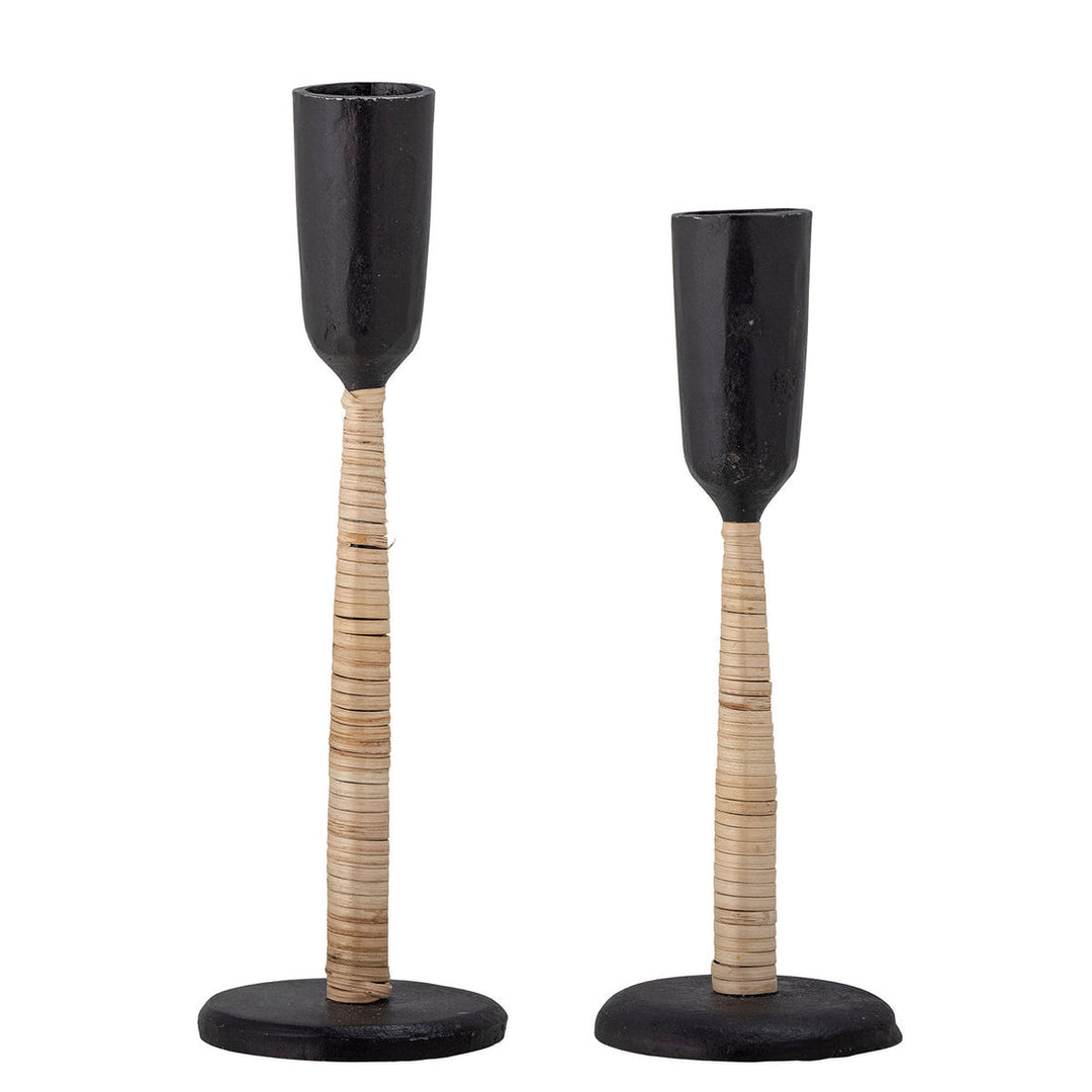 Kesha Candlestick - Black Metal - Set of 2