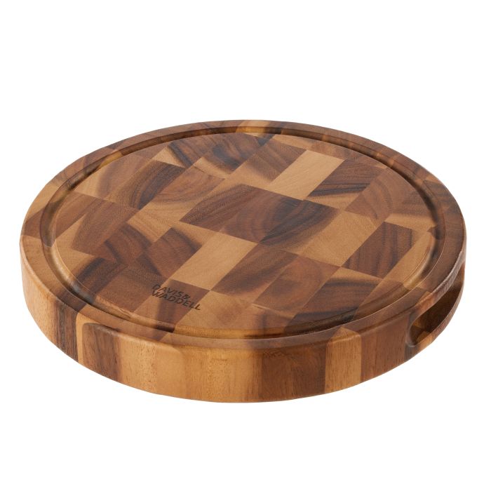 Round Acacia Wood End Grain Cutting Board