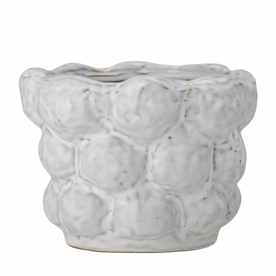 Dieter Flowerpot - White Stoneware