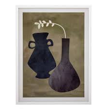 Brindisi Illustration w/Frame - White, Pine