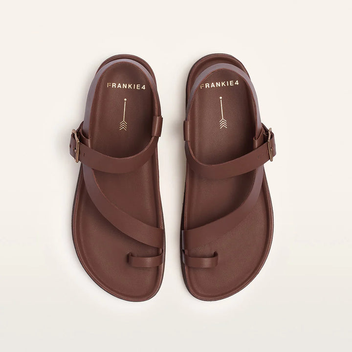 Ren Cinnamon Womens Leather Flat Sandal