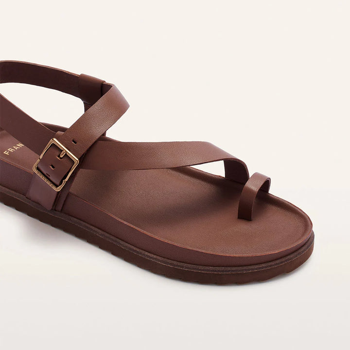 Ren Cinnamon Womens Leather Flat Sandal