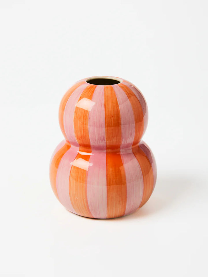 Fonda Pink Orange Stripe Vase