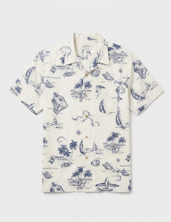 Lana Hawaiian SS Shirt - Vintage White