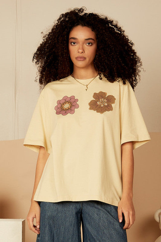 Jersey T Shirt Flower Power