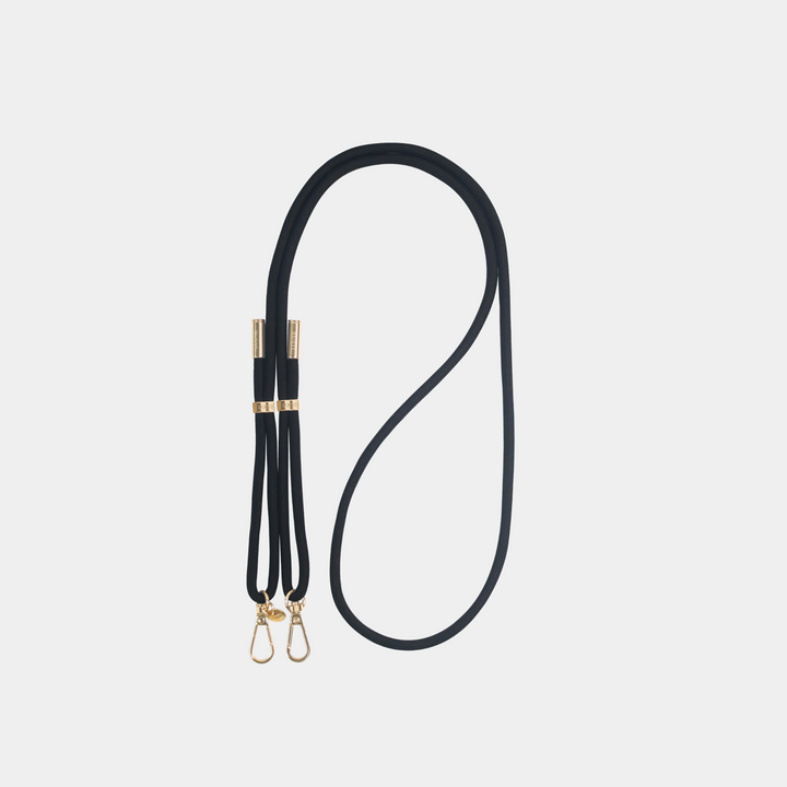 Mystique Black phone cord - Gold