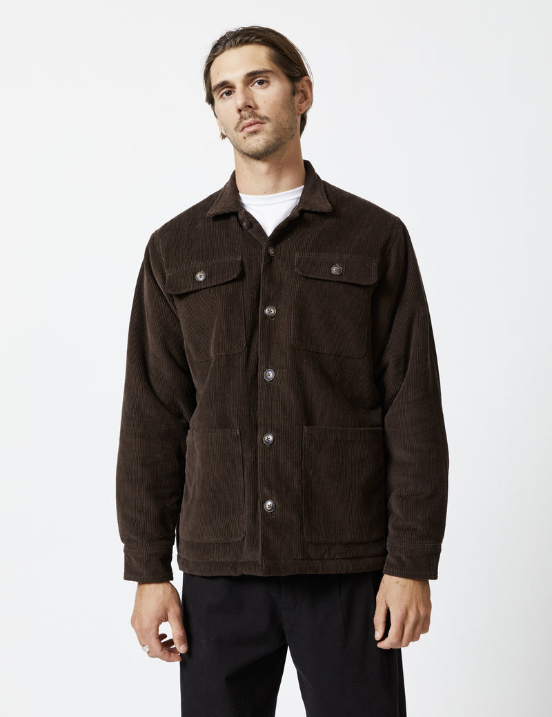 Cord Sherpa Jacket - Brown