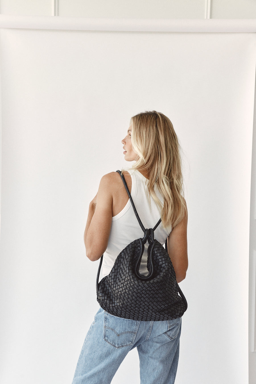 Woven Bella Backpack  - Black