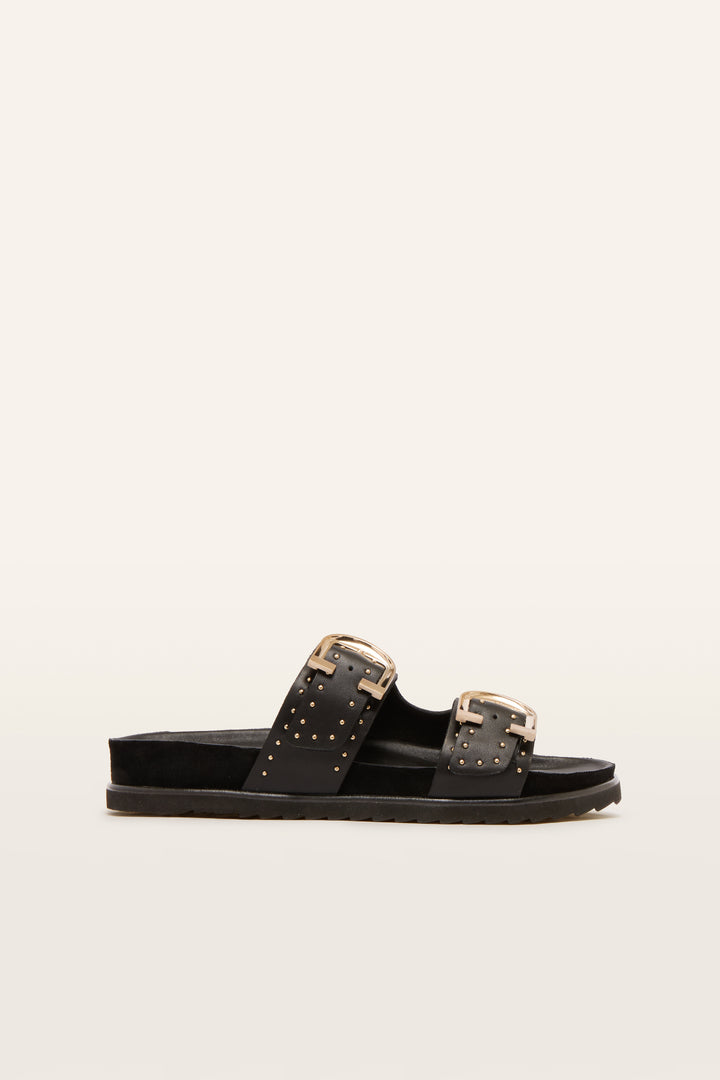 Deon Black Stud Sandals