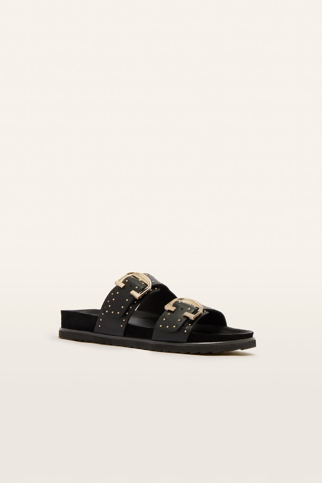 Deon Black Stud Sandals