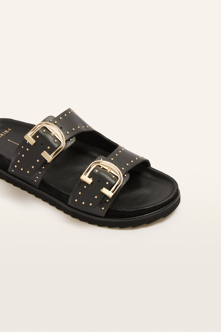 Deon Black Stud Sandals
