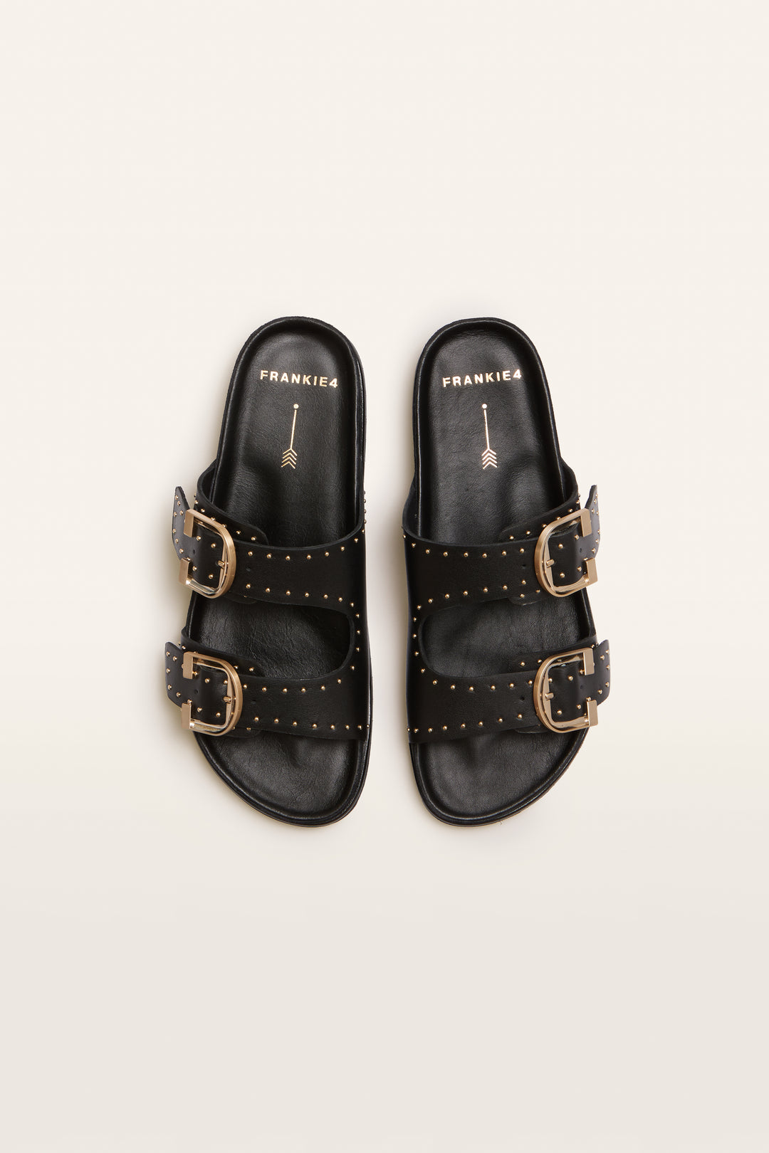 Deon Black Stud Sandals