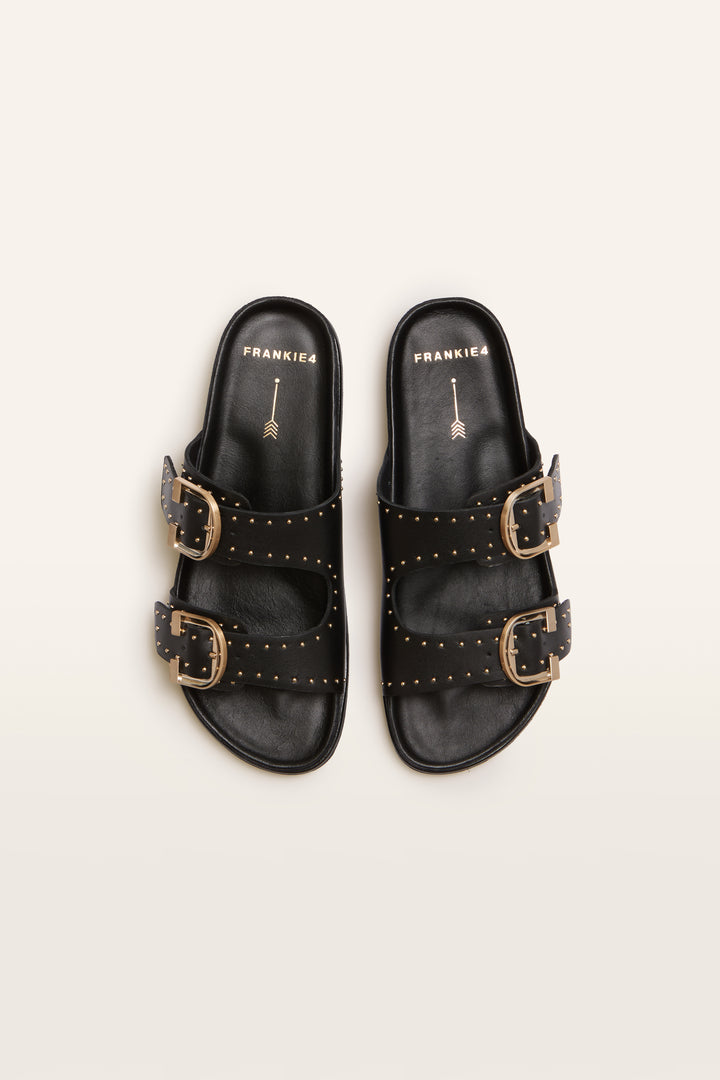Deon Black Stud Sandals