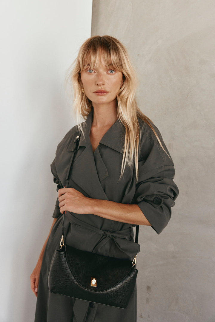 Sloane Black Leather Convertible Clutch