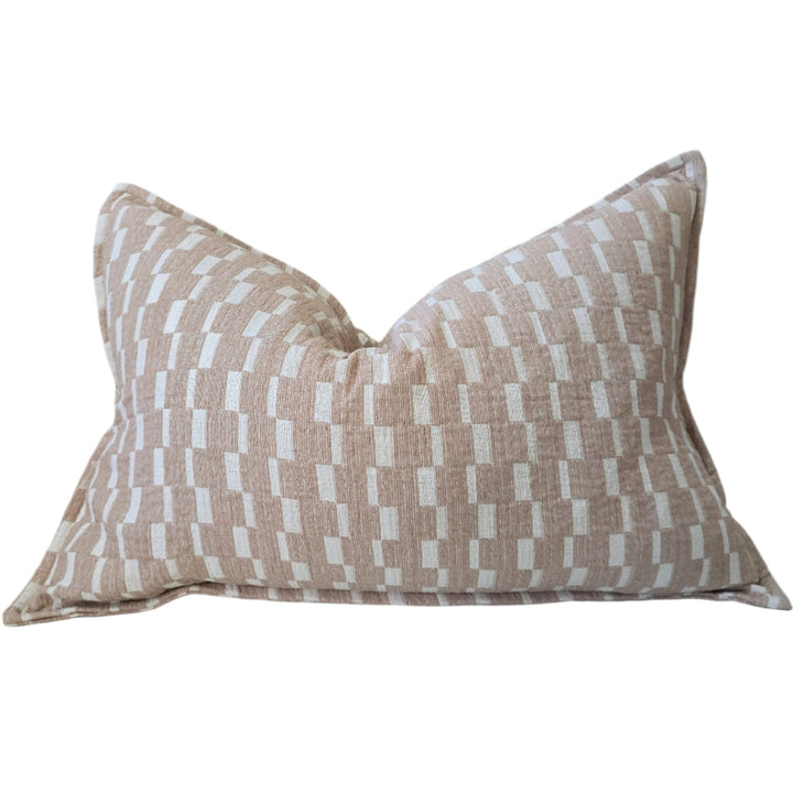 Mosaic Jacquard Linen Lumbar Cushion