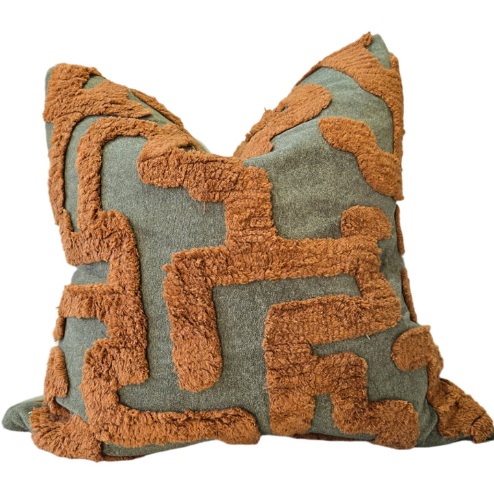 Romantic Nostalgia Square Cushion - Burnt Orange