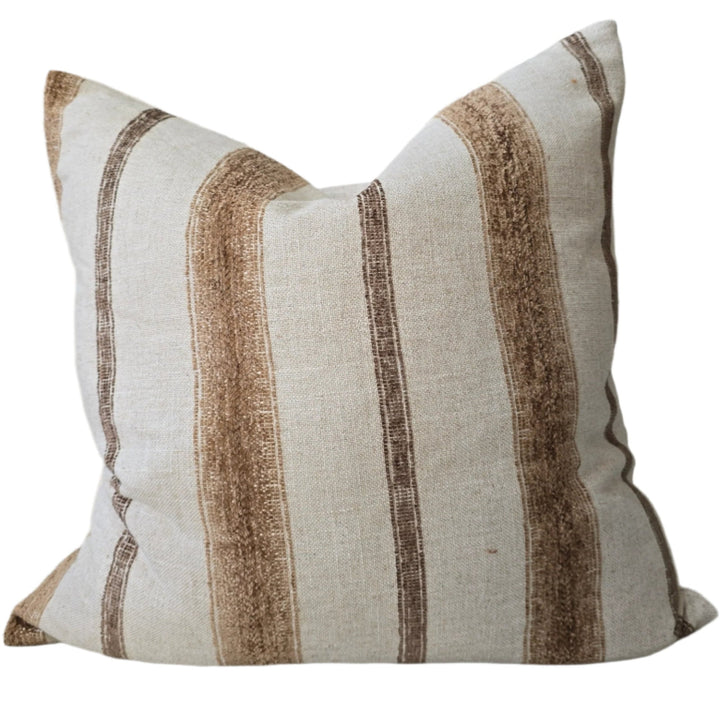 Sadie Square Linen Cushion - Natural Cinnamon