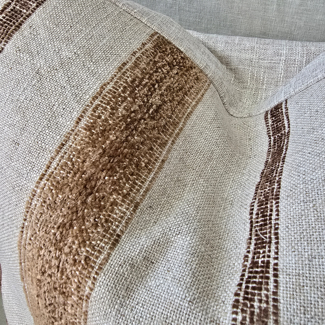 Sadie Square Linen Cushion - Natural Cinnamon