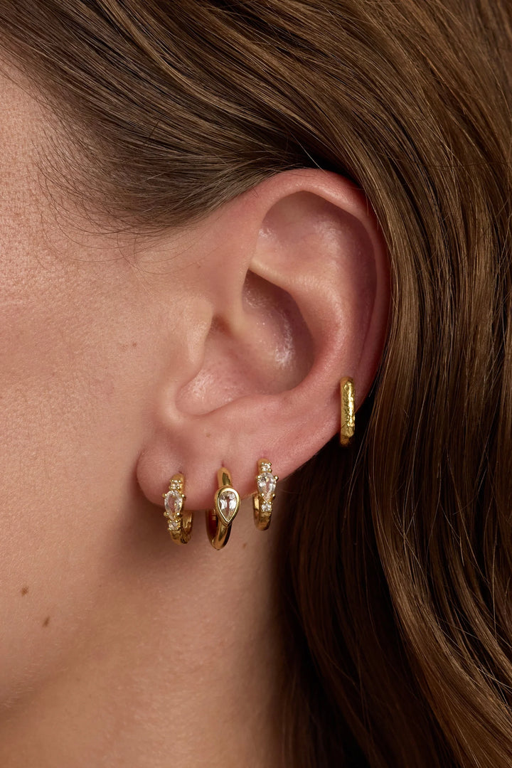 Textured Topaz Gold Huggies