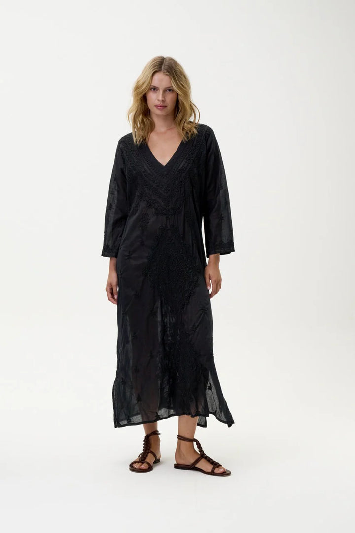 Long Goa Embroidery - Black