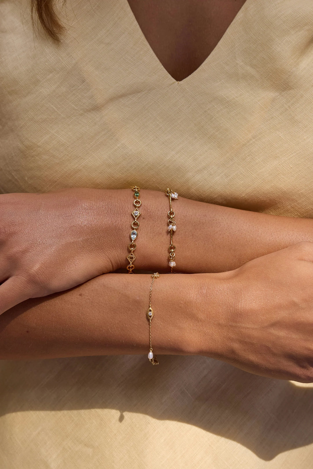 Soleil Pearl Gold Bracelet