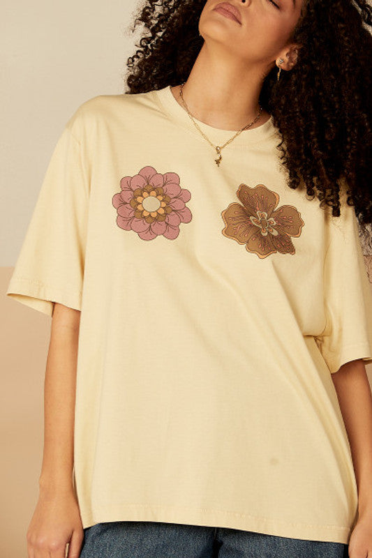 Jersey T Shirt Flower Power