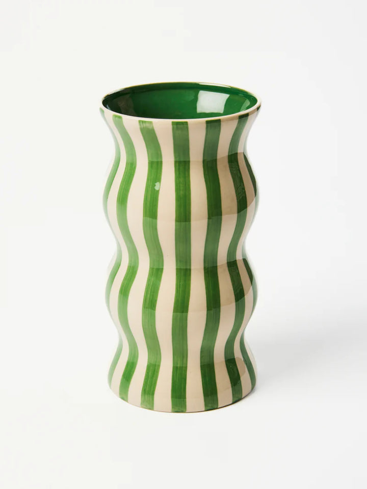 Palma Green Stripe Vase