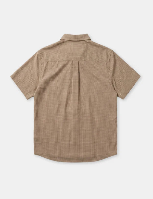 Rustler Textured SS Shirt - Stone Mini Check