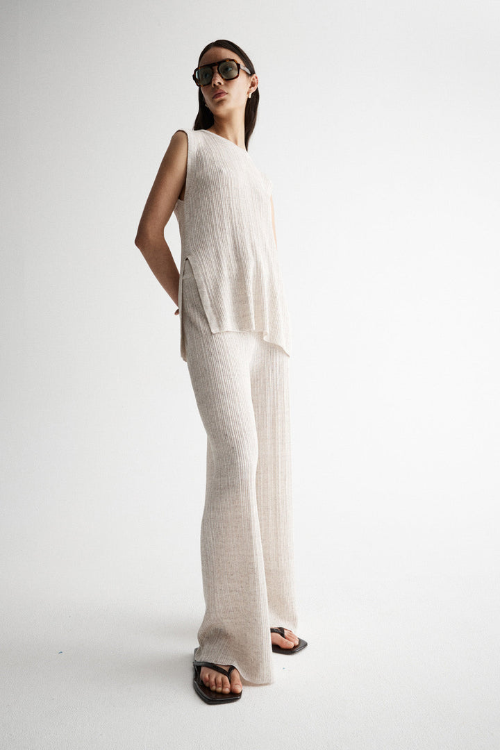 Oscar Knit Pant - Oat Marle