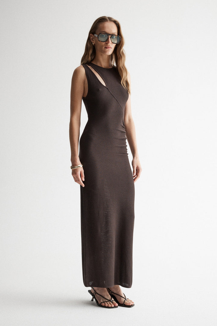 Zinnina Knit Dress - Chocolate