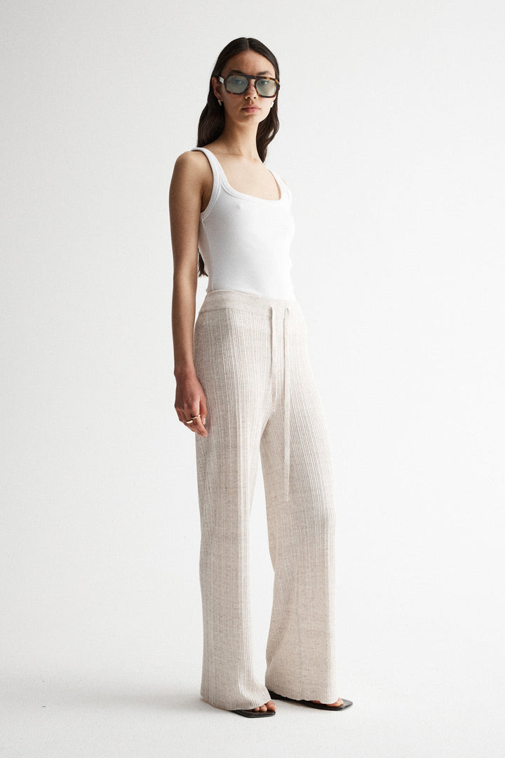 Oscar Knit Pant - Oat Marle