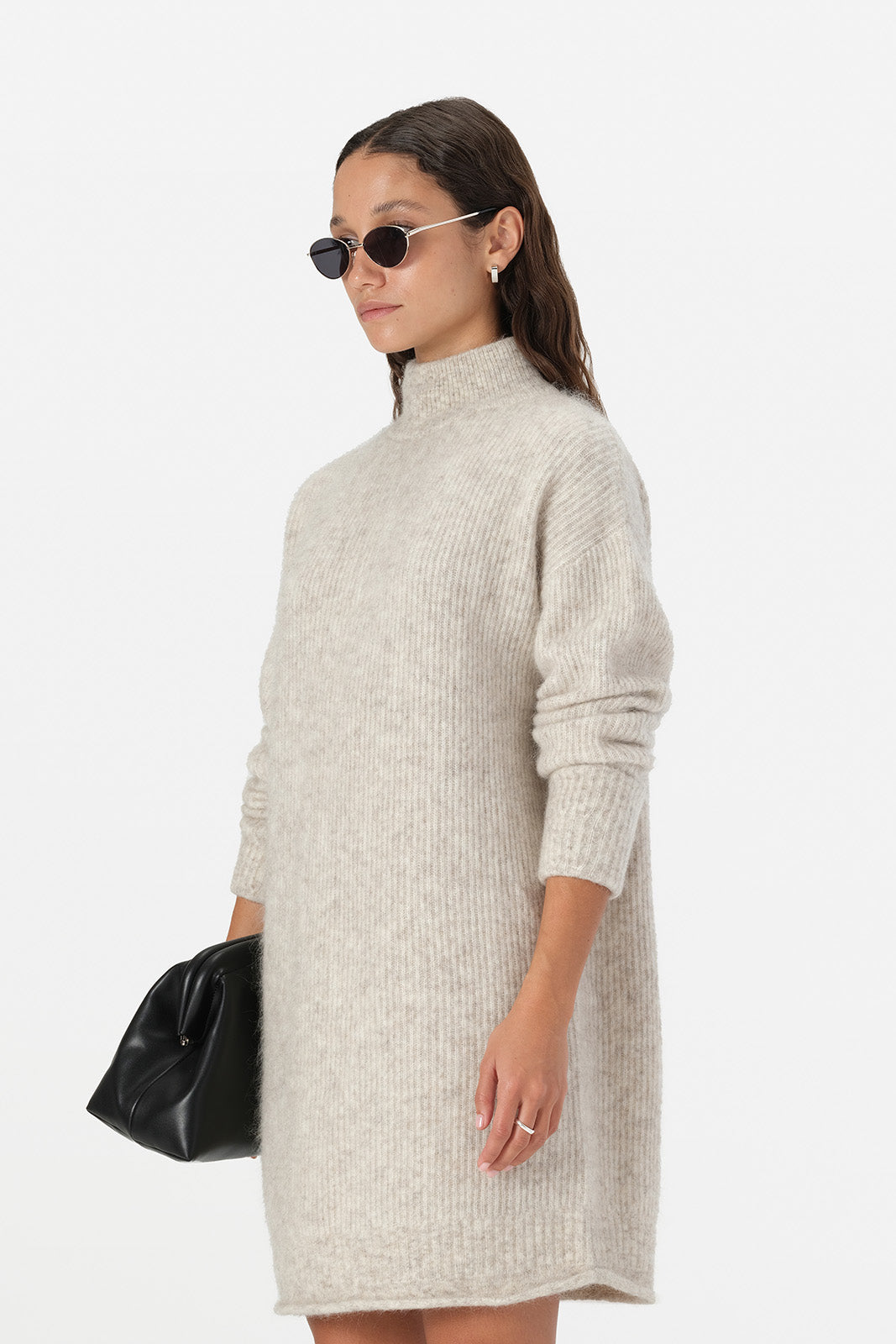 Asta Knit Dress - White Marle