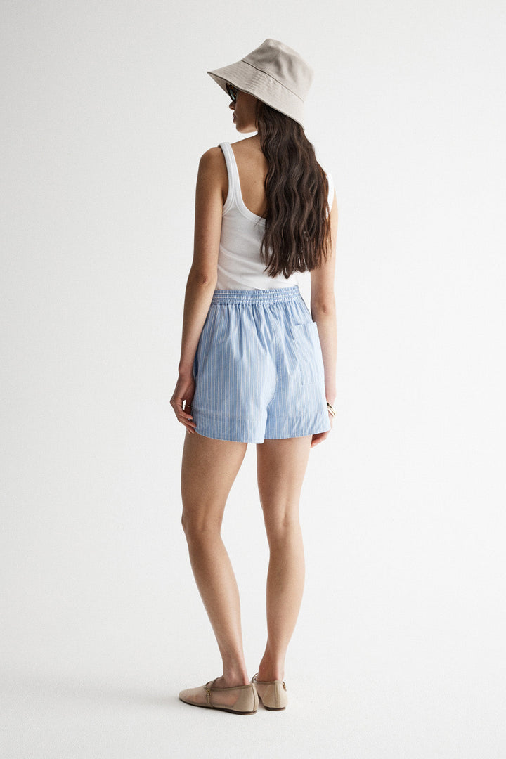 Poppy Short - Blue Stripe