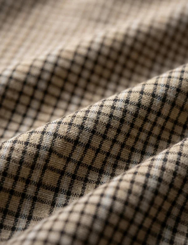 Rustler Textured SS Shirt - Stone Mini Check