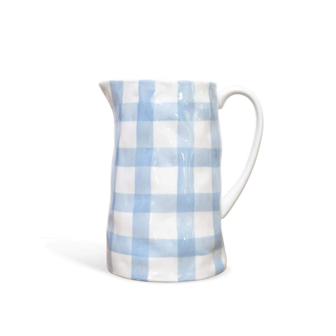 Ceramic Medium Jug | Cornflower Blue Gingham