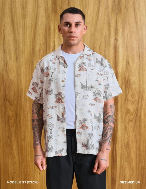 Hawaiian Short Sleeve Shirt - Tiki Sand