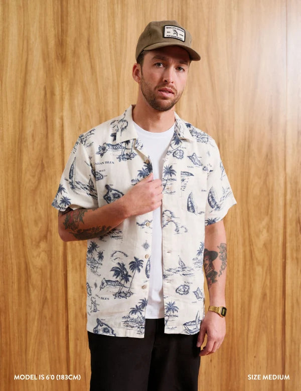 Lana Hawaiian SS Shirt - Vintage White