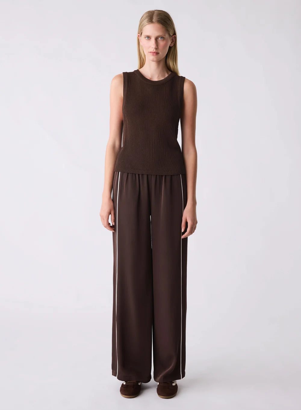 Rebound Knit Tank - Choc