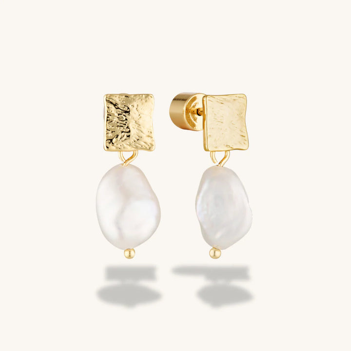 Florence Pearl Drop Earrings - Gold