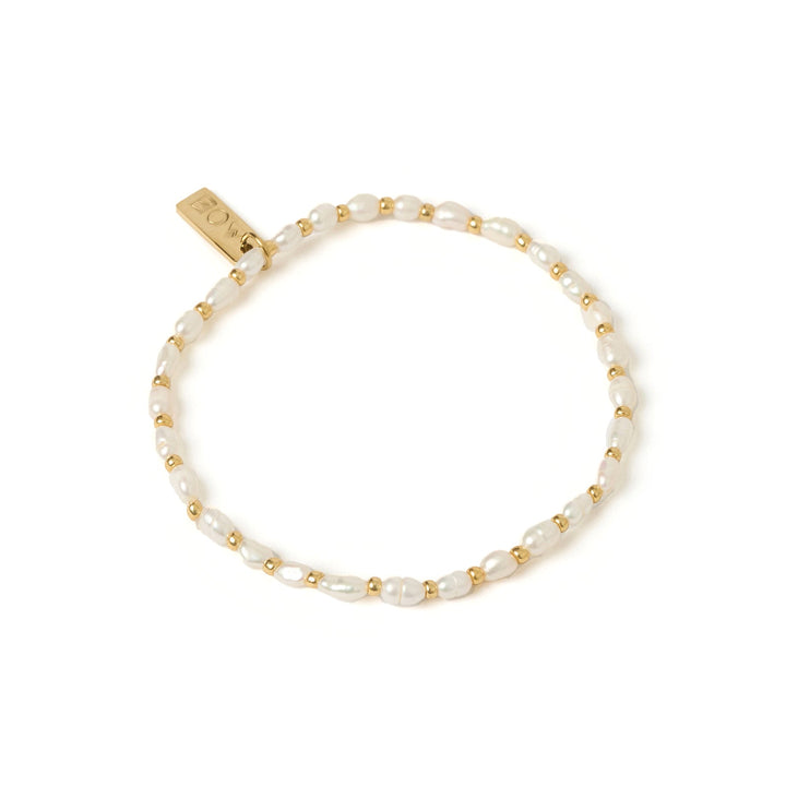 Amber Pearl & Gold Bracelet