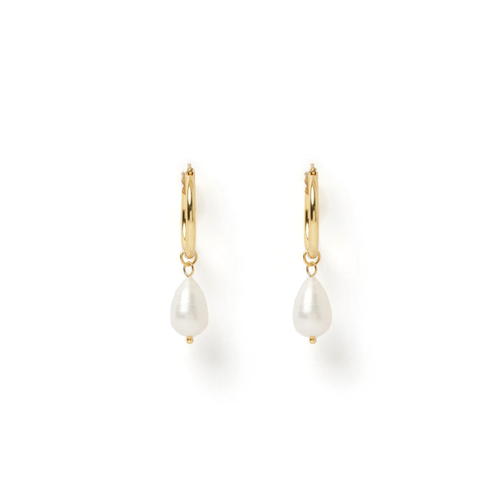 Augusta Gold Hoop & Freshwater Pearl Earrings