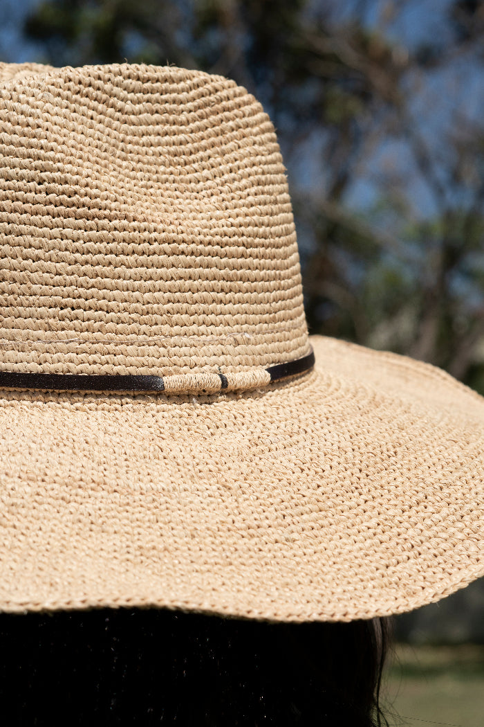 Aziz Hat - Leather + Braided Natural