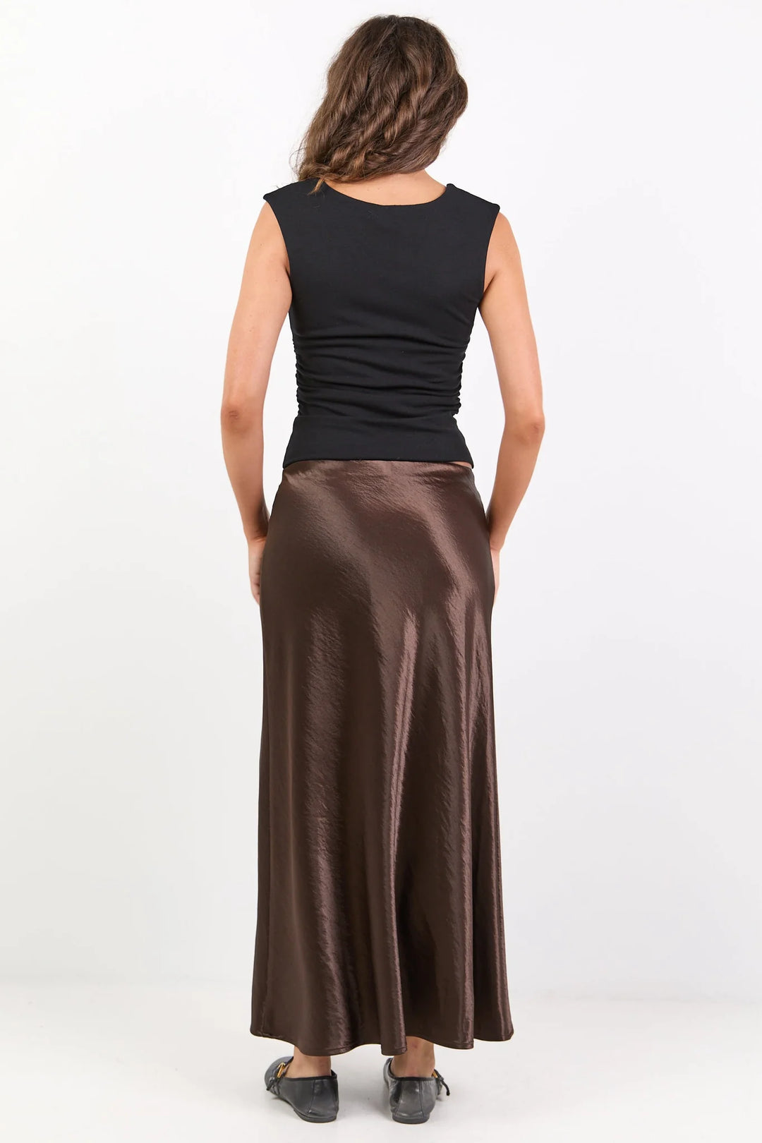 Prodigy Satin Bias Skirt - Chocolate