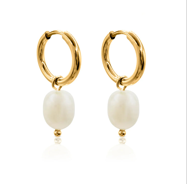 After Dark Pearl Hoop Earrings