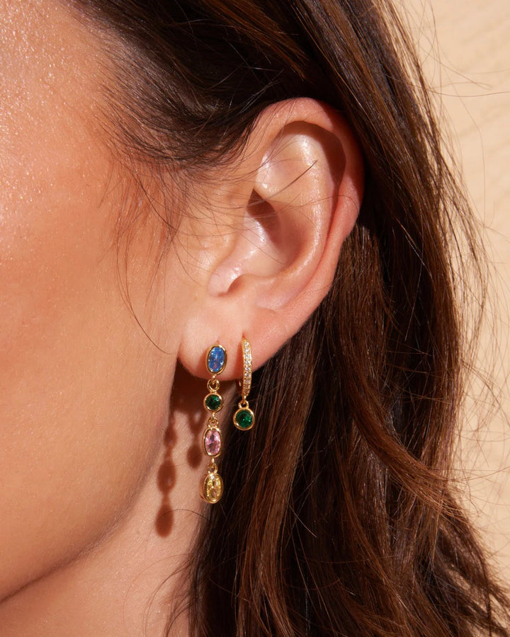 Isadora Gold Earrings - Multi Blue