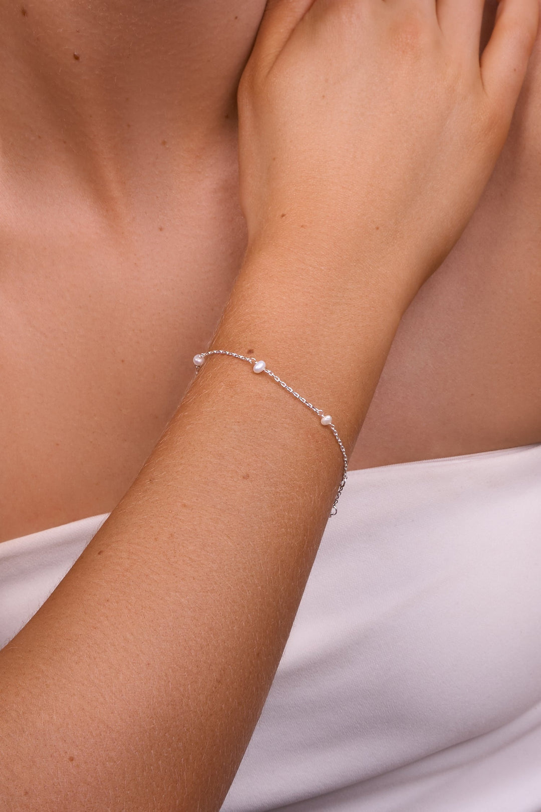 Lilibet Silver Pearl Bracelet