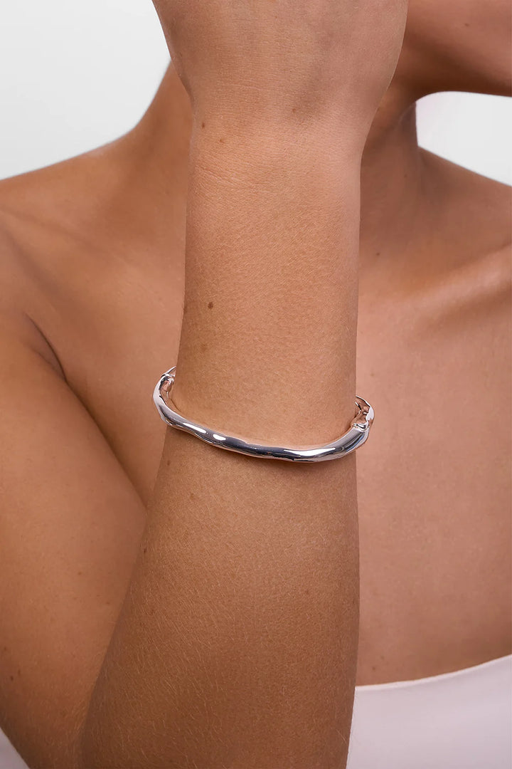 Verity Silver Hinged Bangle